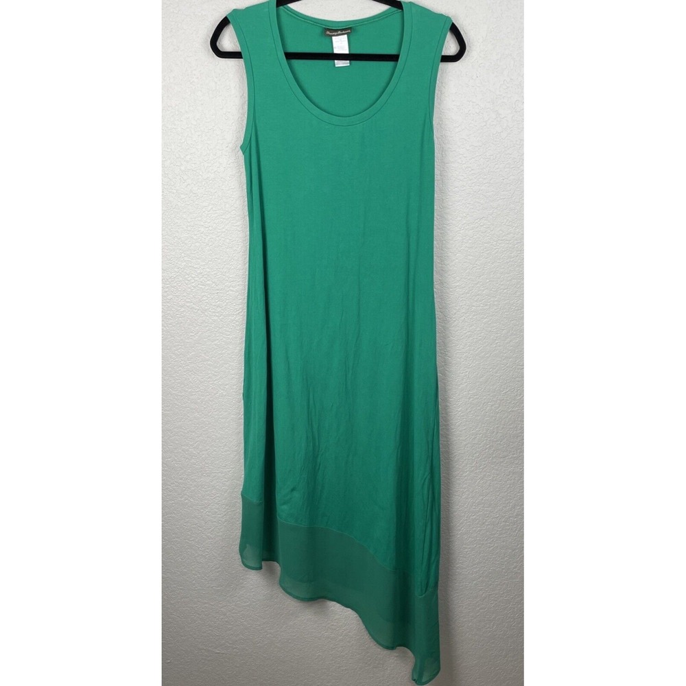 tommy bahama long dress medium green‎ asymmetrical maxi sleeveless quiet luxury